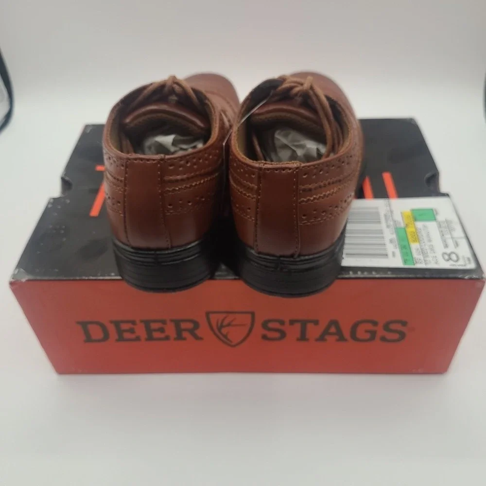 Deer Stags Boy's‎ Ace Brown Oxford Dress Shoes Size 12 New With Box MSRP $60